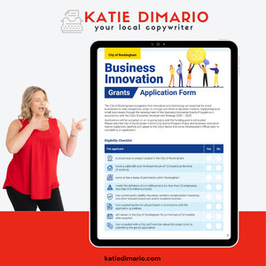 Katie Dimario - your local copywriter Pic 3 - Helping small businesses with City of Rockingham Business Innovation Grants