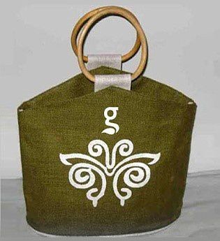 Good & Green Australia Pic 1 - Biodegradable OliveLadies Fashion Bag with Cane Handle