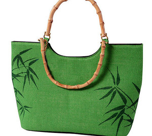 Good & Green Australia Pic 3 - Biodegradable Green Ladies Fashion Bag with Cane Handle