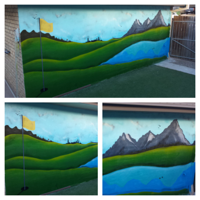 Subtle Studios Pic 1 - custom golf mural at customers house