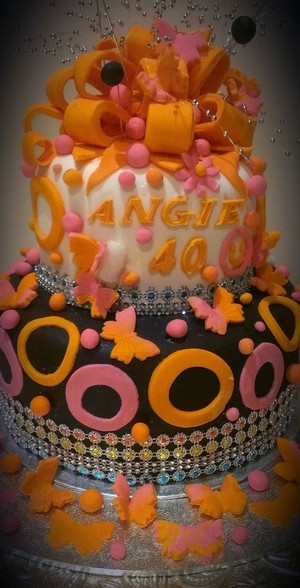 Pamela's Cakes Maitland Pic 4 - Angies 40th Birthday Cake The Brighter the Better