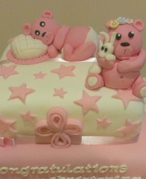 Pamela's Cakes Maitland Pic 2 - Baptism Cakes with Teddies can be any colour or size Beautiful Traditional cakes also available