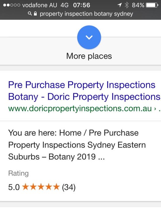 SEO Marketing Works Pic 1 - Recent page 1 SEO results on Google for our property inspections client in Sydney