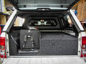 Fourby Fitouts Pic 4 - Isuzu DMax Adventurer Storage System with 40 Ltr Fridge Slide