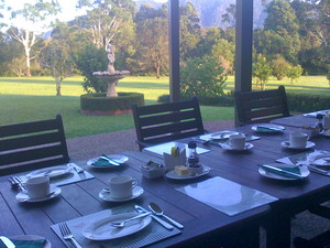 Yarrahapinni Homestead Pic 4 - Breakfast on the Mountain Patio