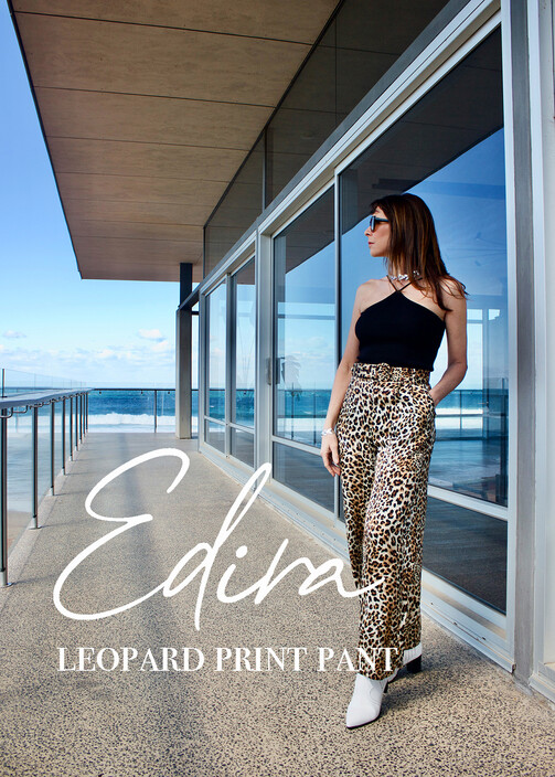 KARA&I Pic 1 - A relaxed tailored look in a silky leopard print fabric with a high waist and wide cropped leg Soft pleats and a matching belt add to this versatile and flattering design what ever the occasion