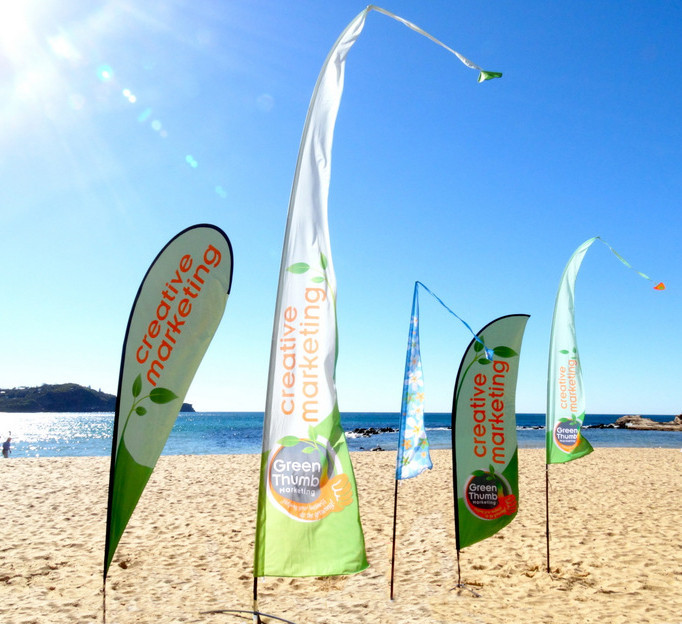 Green Thumb Central Pic 1 - Teardrop and Convex Banner flags and Bali flags