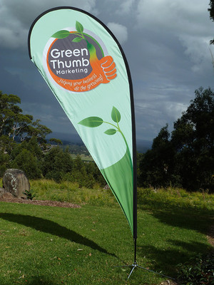 Green Thumb Central Pic 3 - Teardrop shaped baner flag