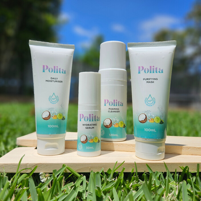 Polita Skincare Pic 1 - Polita Skin Health Bundle Cleanser Moisturiser Serum and Mask