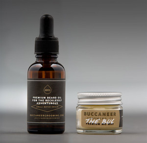 Buccaneer Grooming Pic 2 - Beard Oil and Mo Wax Grooming Kit