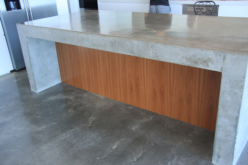 Custom Surfaces Pic 1 - Concrete benchtop Burnished polished concrete floor