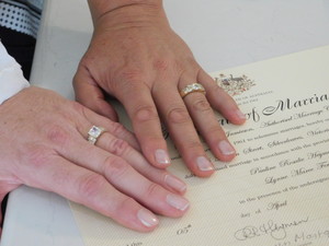 Patricia Jamieson Pic 3 - This beautiful couple thought they would never have the opportunity to marry in Australia They are private ladies who chose a Kitchen Table Wedding at their home on Phillip Island