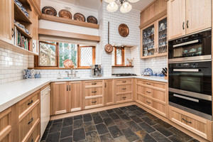 Space Craft Joinery Pic 4 - Tudor inspired kitchen featuring diamond pattern leadlight Strathalbyn SA