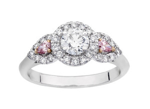 Australian Diamond Brokers Pic 2 - Argyle pink diamonds and a beautiful round diamond Halo