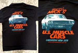 25 Watts Print and Design Pic 2 - 4 Colour Water base pigment discharge print on Gildan TShirts Designed and printed by 25 Watts for Australian muscle car import company