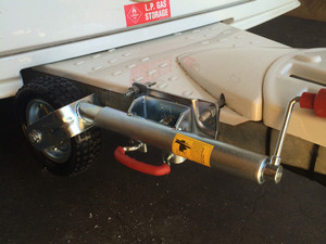 Lloyds Caravans Pic 3 - Swivel Jockey wheel fitted to Geist Caravan