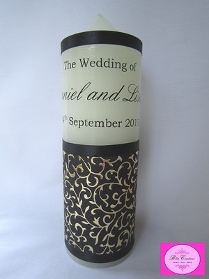 Bliss Creations- Nappy Cakes & Personalised Candles Pic 2 - Personalised Wedding Candles