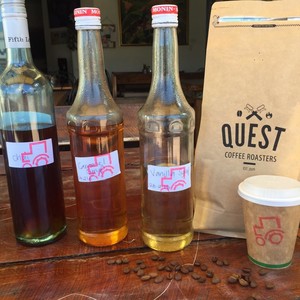 Red Tractor Cafe Pic 2 - Homemade coffee syrups organic coffee beans supplied by Quest Coffee Roasters