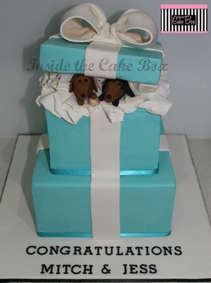 Inside the Cake Box Pic 4 - Tiffany Engagement Cake with a personalised touch