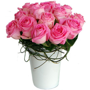 Melbourne Florist Pic 2 - pink roses and vine in a ceramic pot