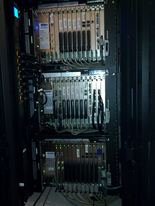 4Communications Pic 1 - 3 Cabinet Panasonic TDE 600 system Rack mounted in customers communications rack