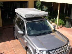 Bushcamper Canvas Pic 2 - Side Fold Double Bed Tent Packed away Landrover Freelander II