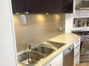 A&O Aluminium Products Pic 5 - Glass splashback gabbys gold metalic