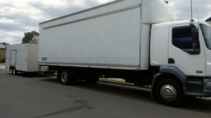 Adelaide Removals and Self Storage Pic 2 - modern 60m3 truck with 2 tonne tailgate loader and 25m3 trailer for cars transport aswell