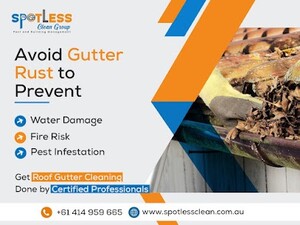 Spotless Clean Group Pic 4 - Taking care of your gutters means doing more than getting rid of a few dead leaves Our gutter cleaning team will make sure that not only is your gutter and downspout free of obstruction but that all the water goes where it needs to