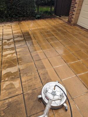 Rinse & Repeat Cleaning Solutions Pic 2 - Driveway cleaned with surface cleaner