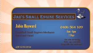 Jab's Small Engine Services Pic 3 - Business Card