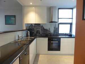 M.J. Harris Carpentry Pic 3 - Kitchen renovation with Flinders St Station Splash Back