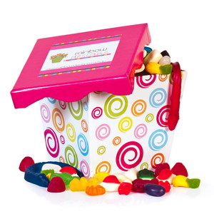 Rainbow Designs Pic 3 - Swircles Lolly Box 900g of yummy mixed lollies Fast delivery by Toll Express