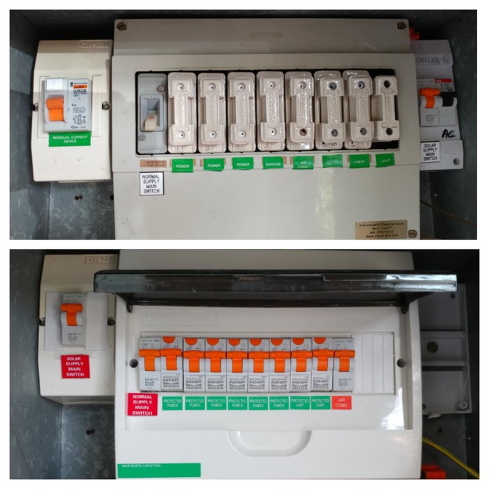 Expedite Electrical Pic 1 - Before and after board upgrade