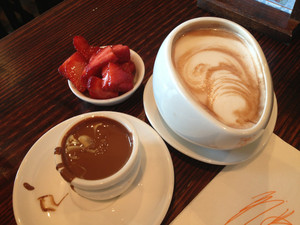 Max Brenner Chocolate Bar Pic 4 - My daughters fave 250 chocolate lick 3 strawberries and a 550 hot chocolate in a cute huggie mug