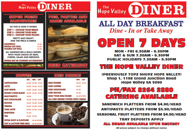 The Hope Valley Diner Pic 1 - THIS IS OUR MENU FEEL FREE TO TAKE A LOOK