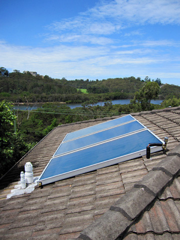 Peter Hayes Plumbing Services Pic 1 - three panel split system solar hot water installation