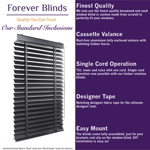 Forever Blinds Pic 5 - Timber Venetian Blinds Standard Inclusions