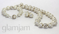 glamjam Pic 2 - wedding set with ivory pearls rhinestone rondelles and swarovski crystals