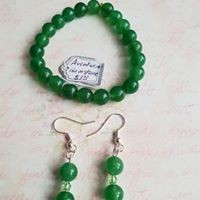 Handmade Jewellery By Val Pic 1 - Aventurine gemstone bracelet and earring set