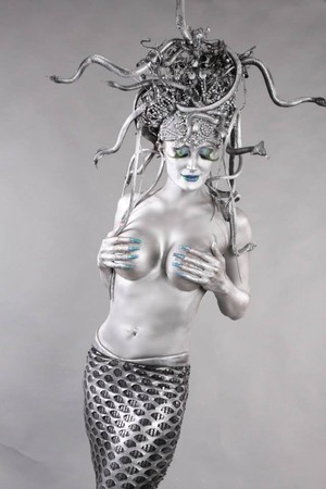 Sublime Hair & Makeup Pic 2 - Makeup for Medusa Professional Photoshoot for Human Statue Bodyart