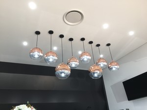 Flash Electrical & Data Pic 5 - Rose gold pendants Installed by Flash Electrical at Imperial Laser in Smithfield