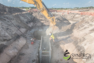 Synergy Pipelines and Plumbing Pic 3 - 8 meters deep sewer mains Andergrove lakes Estate Mackay