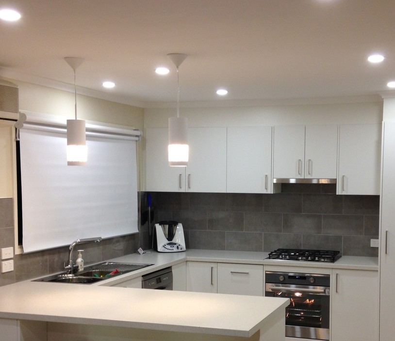 GARE Electrical Pic 1 - Kitchen renovation stove powerpoints LED and pendant lights exhaust fan dishwasher