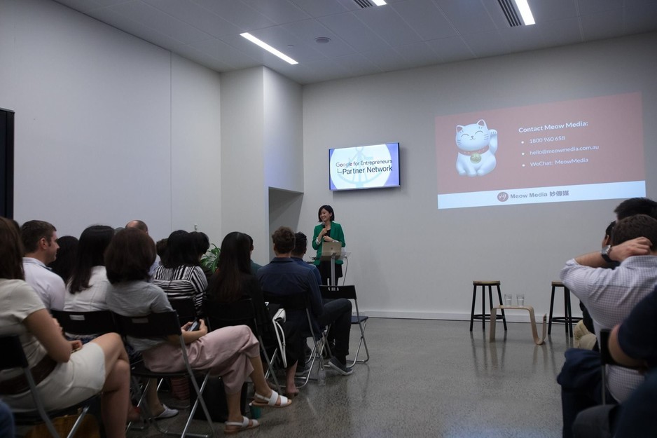 Meow Media Pic 1 - Our monthly event featuring digital marketing presentation and business owner interview