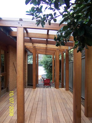 Drakalski Construction Services Pic 5 - Deck Pergola made from Australian Hardwood Merbau used for the decking