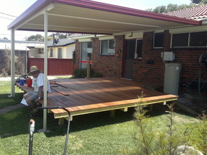 Drakalski Construction Services Pic 3 - Timber deck with Merbau decking boards Unoiled