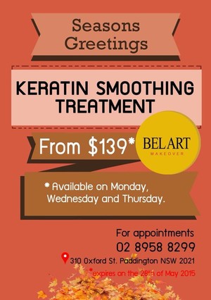 Bel Art Makeover Pic 5 - Keratin Smoothing Treatment from139 Available on Monday Wednesday and Thursday Limited time offer end in 28th May 2015