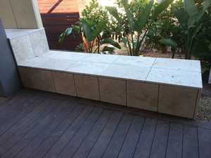 A List Tiling Service Pic 4 - Natural Stone seat and Bbq