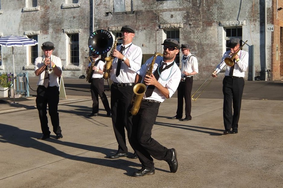 Blue Tongue Brass Band Pic 1 - Blue Tongue Brass Band Sydneys New Orleans Brass Band on Cockatoo Island Sydney